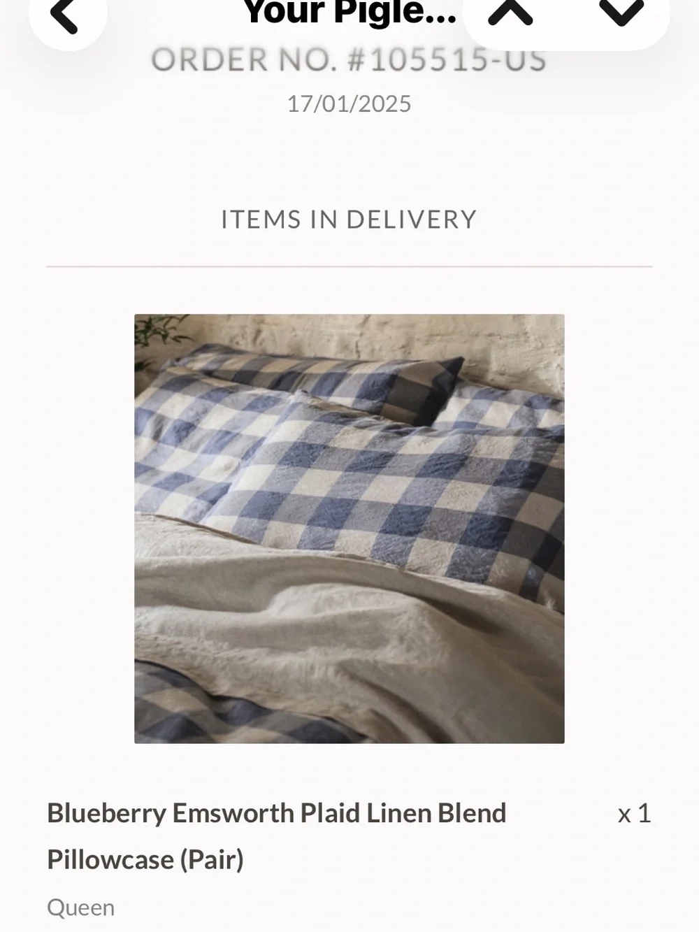 Piglet in Bed Blueberry Plaid Emsworth Full/Queen Duvet and Pillowcase Set